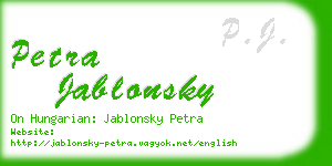 petra jablonsky business card